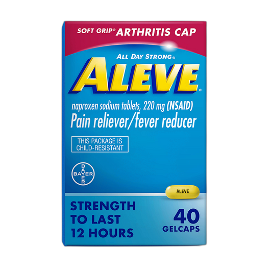 Aleve Gelcaps with Soft Grip® Cap, Naproxen Sodium, Pain Relief Medicine, 40 Count