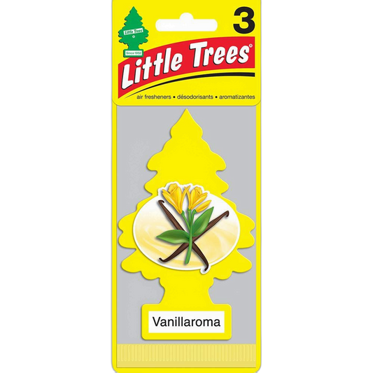 LITTLE TREES Car Air Freshener | Hanging Paper Tree for Home or Car | Vanillaroma | 3 Pack
