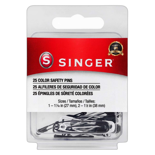 Singer Asst Black and White Professional Style Safety Pins, Multisize, 25-Count