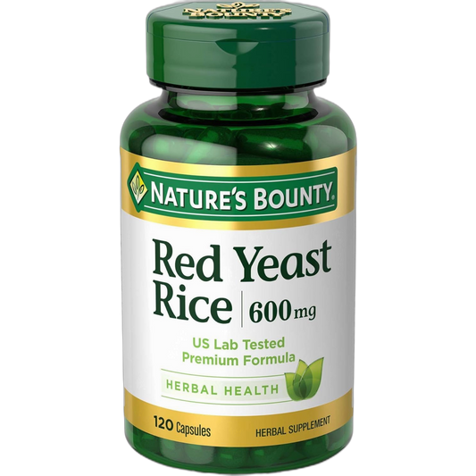 Nature's Bounty Red Yeast Rice Pills and Herbal Health Supplement, Dietary Additive, 600mg, 120 Capsules