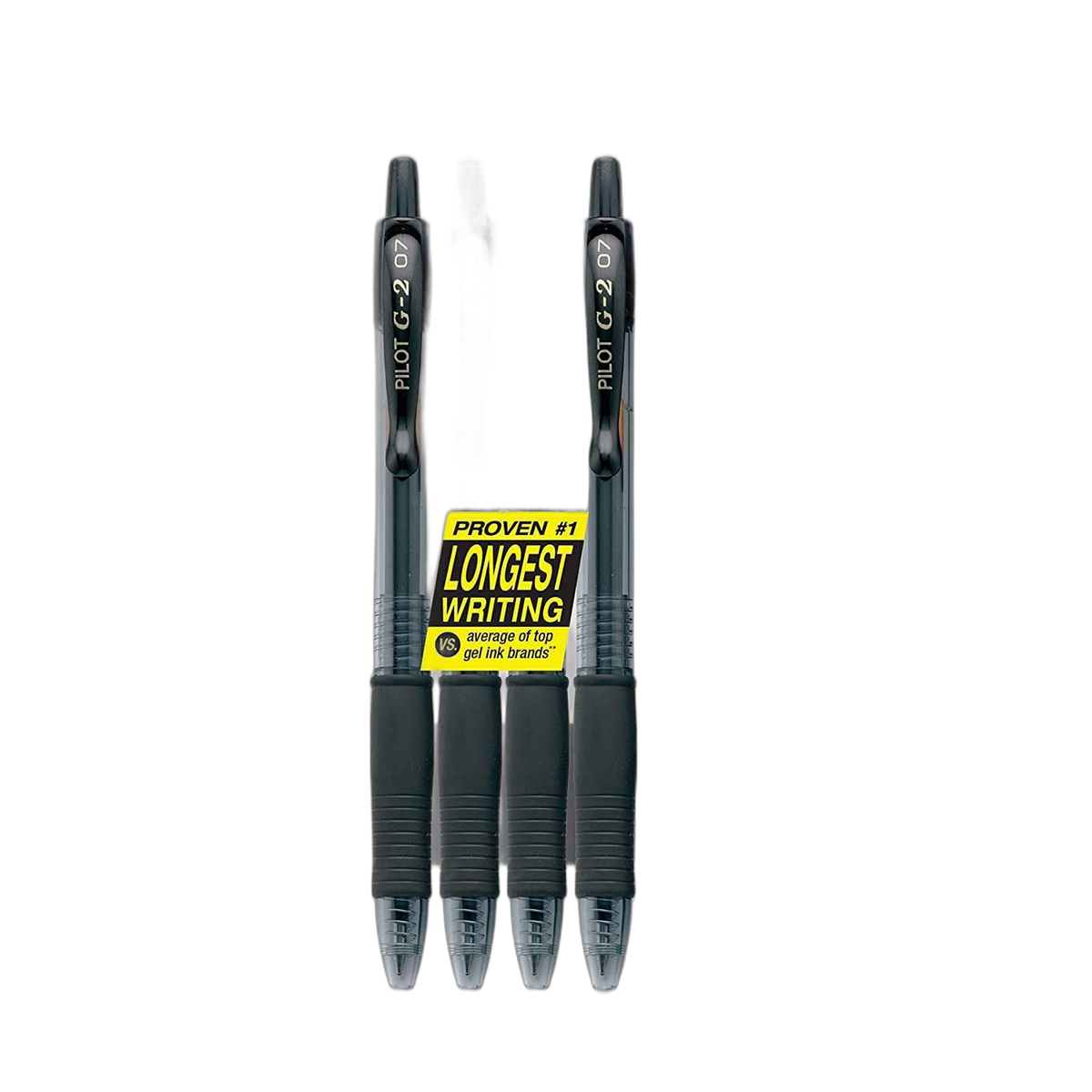 Pilot G2 Premium Gel Roller Pens 0.7, Fine Point Smooth Writing Pens Black, Pack of 4