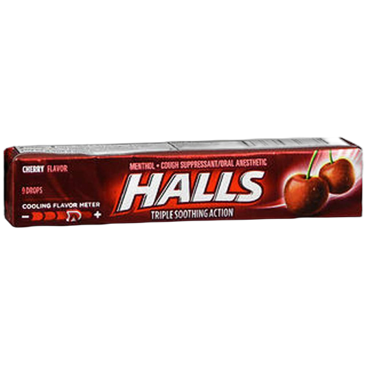 Halls Mentho-Lyptus Cough Suppressant, Cherry, 9-Count Drops (Pack of 20)