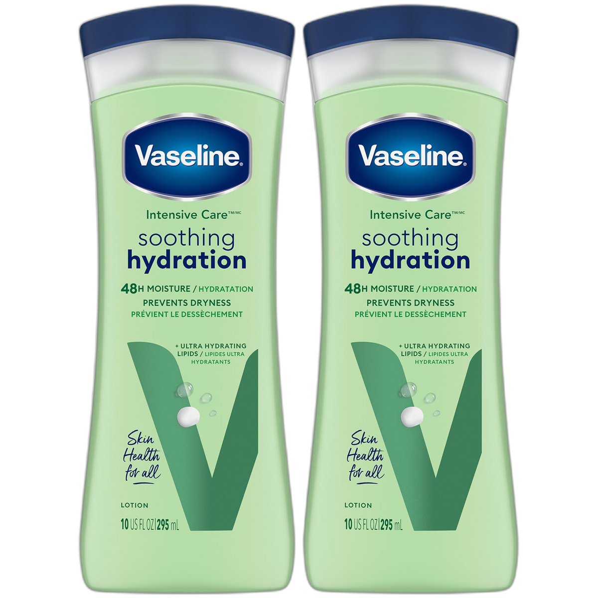 Vaseline Soothing Hydration 2-Pack – Intensive Care Moisturizing Hand and Body Lotion with Aloe, Ultra-Hydrating Lipids, 48 Hours of Moisture, 10 Oz Ea
