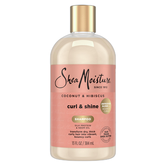 SheaMoisture Curl and Shine Coconut Shampoo Coconut & Hibiscus for Curly Hair Paraben Free Shampoo 13 oz