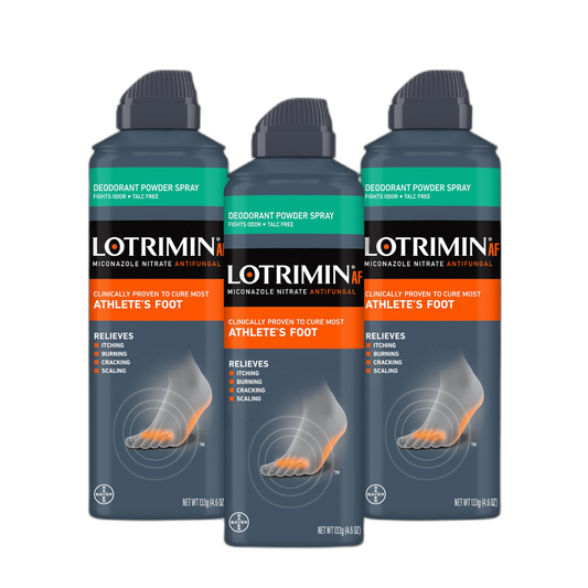 Lotrimin Athlete's Foot Deodorant Antifungal Powder Spray, Miconazole Nitrate 2%, Clinically Proven Effective Antifungal Treatment of Most AF, Jock Itch & Ringworm, 4.6 Ounce (Pack of 3)