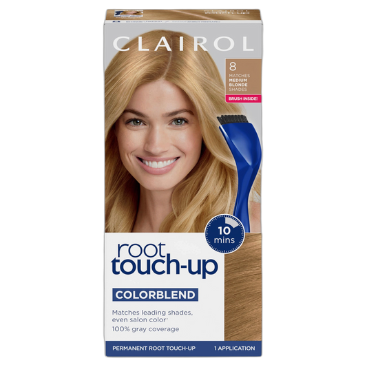 Clairol Root Touch-Up by Nice'n Easy Permanent Hair Dye, 8 Medium Blonde Hair Color, Pack of 1