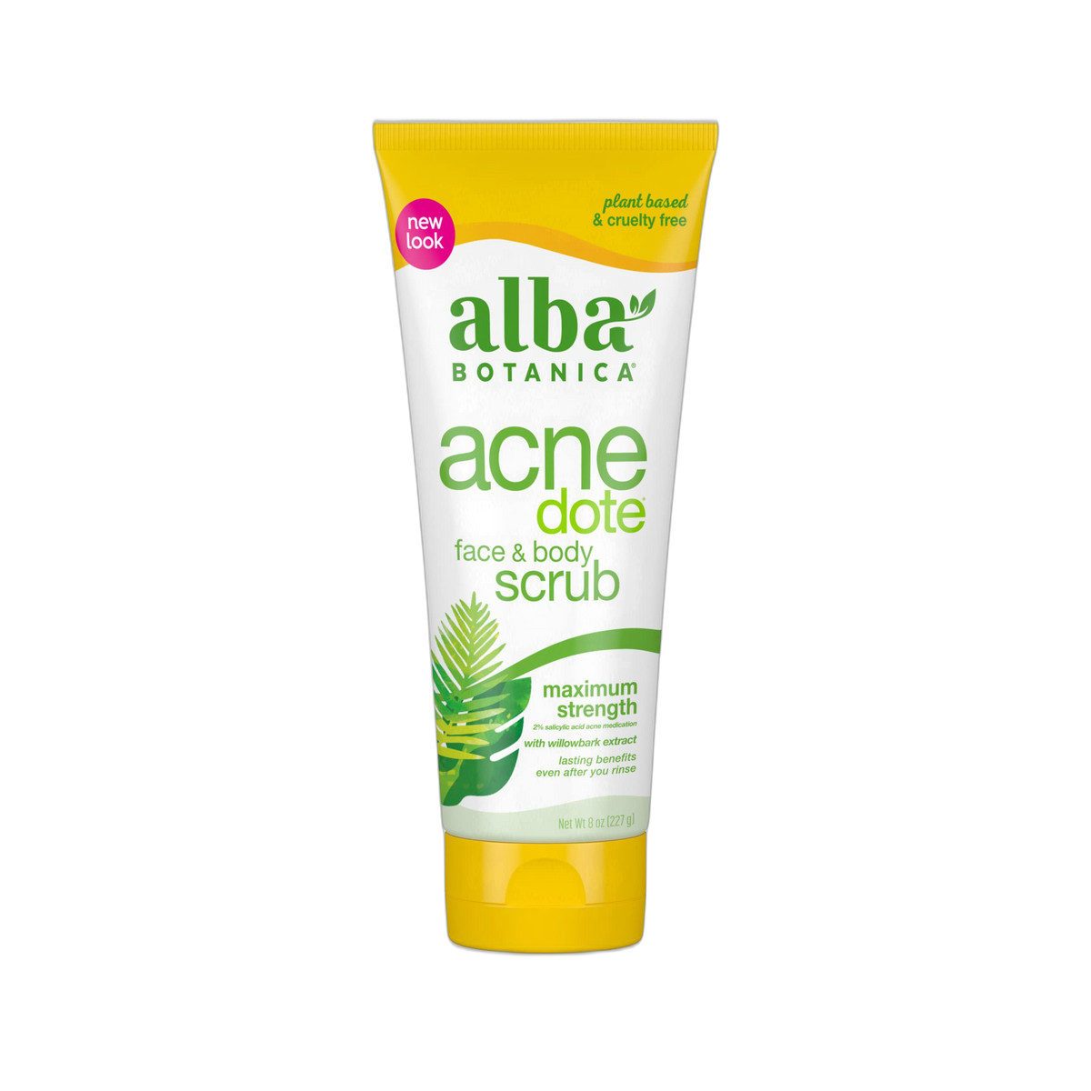 Alba Botanica Acnedote Maximum Strength Face & Body Scrub, 8 Oz