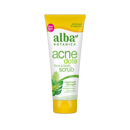 Alba Botanica Acnedote Maximum Strength Face & Body Scrub, 8 Oz