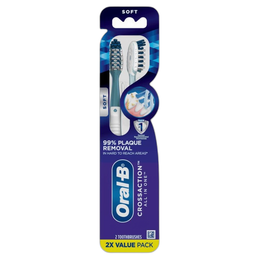 Oral-B CrossAction All in One Toothbrushes, Soft, 2 Count