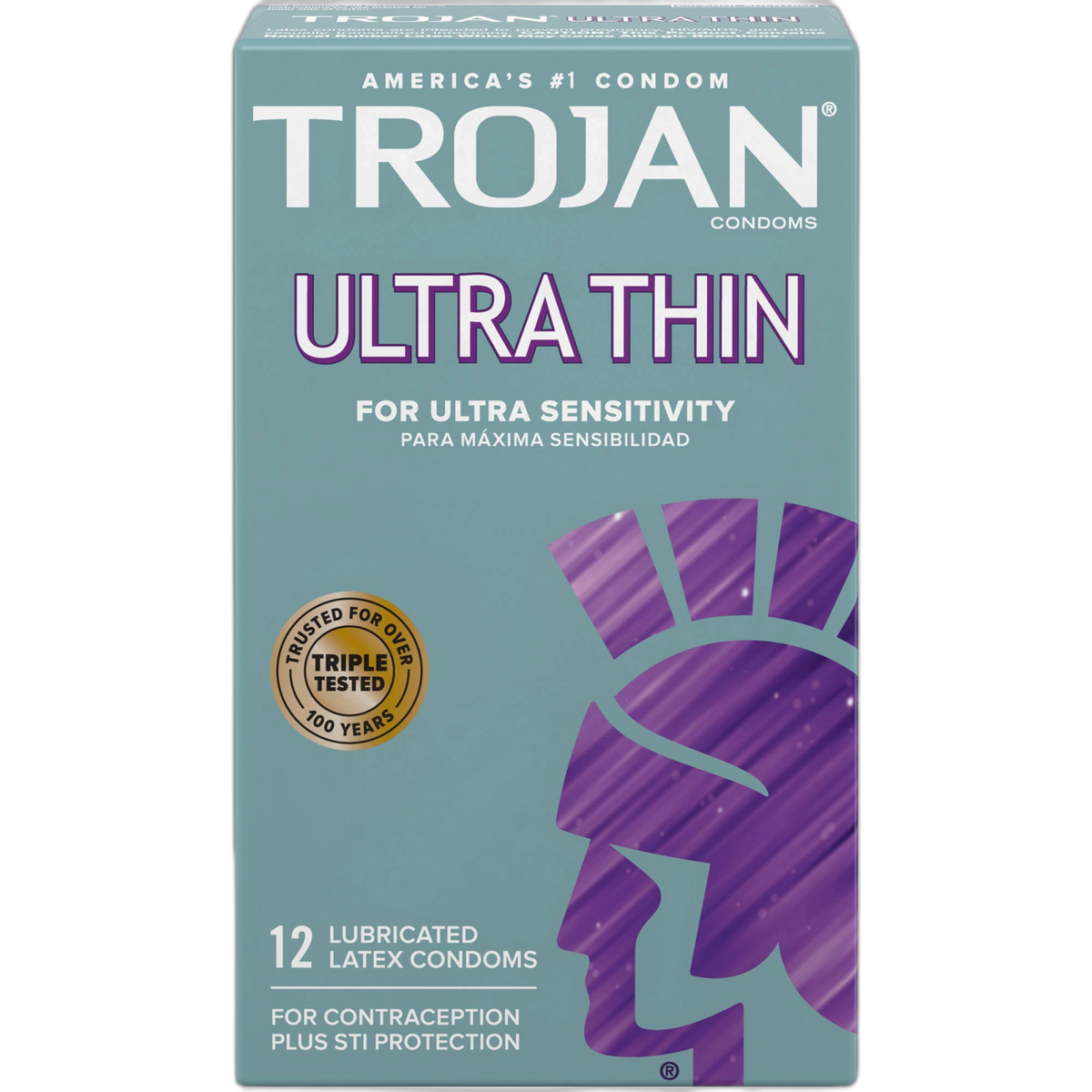 Trojan Ultra Thin Premium Lubricated Condoms - 12 Count
