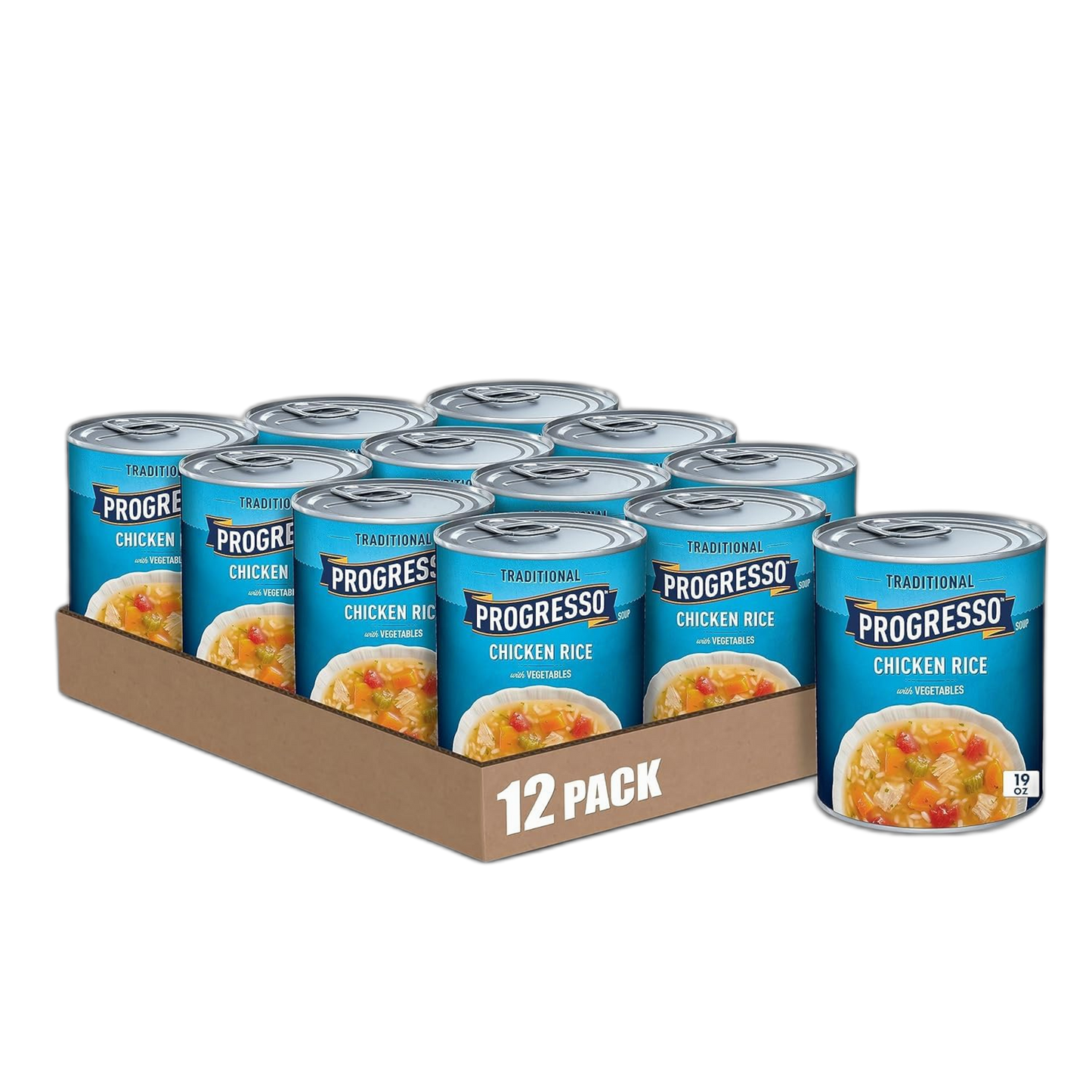 Progresso Traditional, Chicken Rice with Vegetables Canned Soup, 19 oz. (Pack of 12)