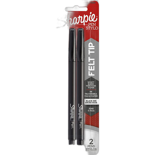 SHARPIE PEN BLACK 2PK