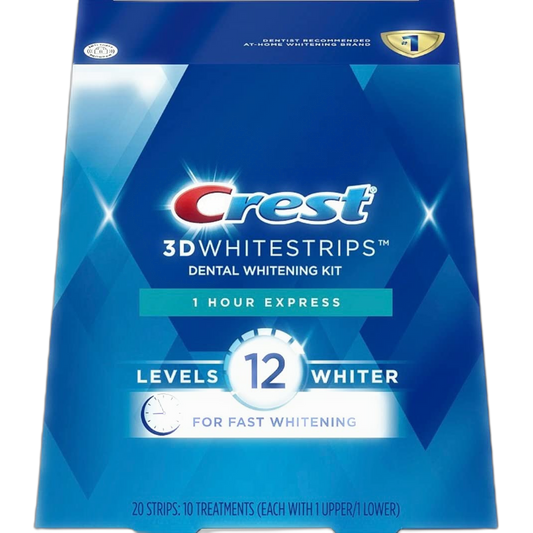 Crest 3D Whitestrips, 1 Hour Express, Teeth Whitening Strip Kit, 20 Strips (10 Count Pack)