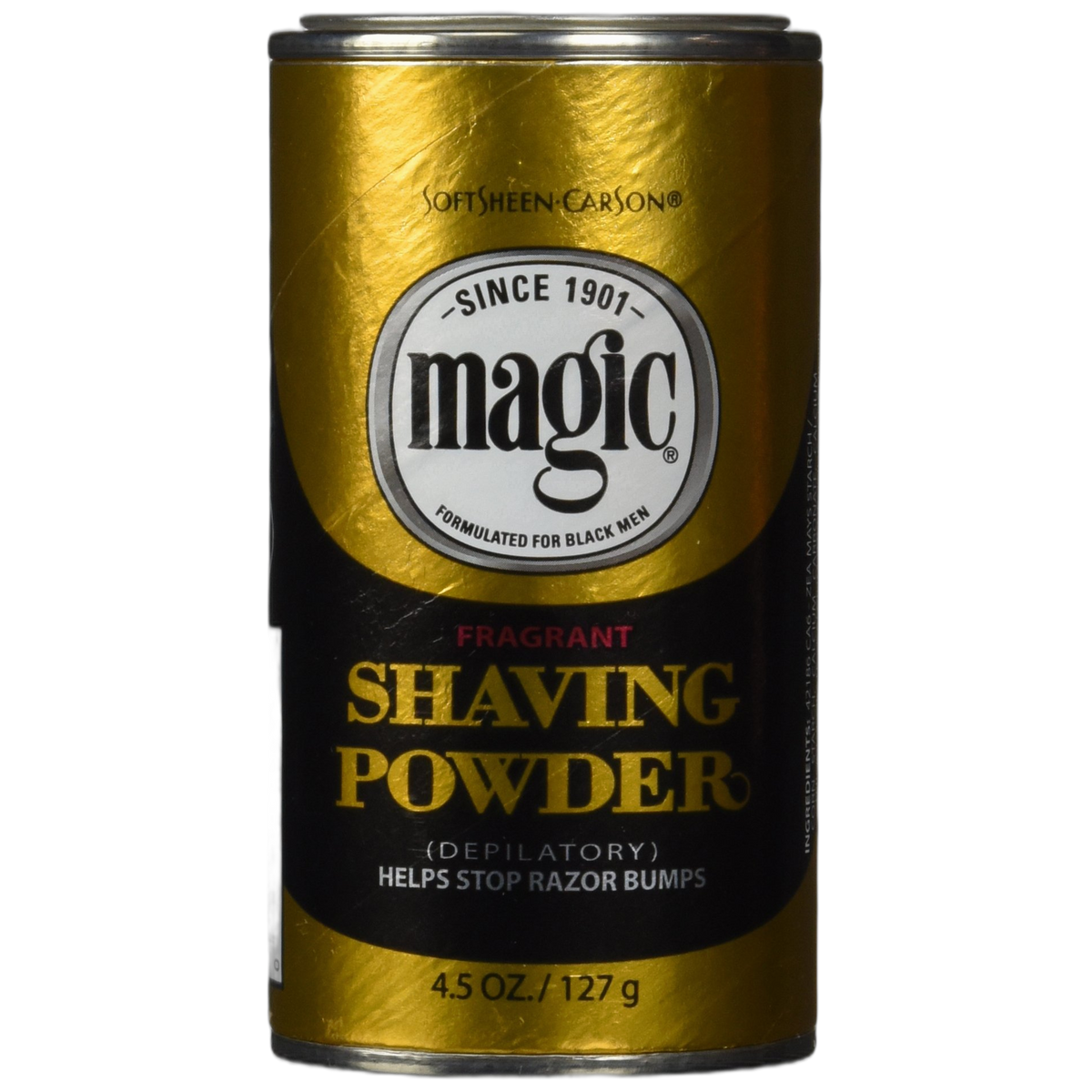 SoftSheen-Carson Magic Razorless Shaving for Men, Magic Shaving Powder with Fragrance, Coarse Textured Beards, Formulated for Black Men, Depilatory, Helps Stop Razor Bumps, Since 1901, 4.5 oz
