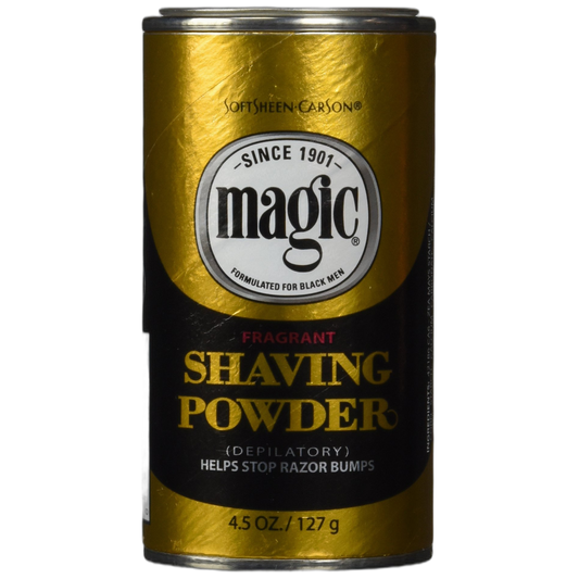 SoftSheen-Carson Magic Razorless Shaving for Men, Magic Shaving Powder with Fragrance, Coarse Textured Beards, Formulated for Black Men, Depilatory, Helps Stop Razor Bumps, Since 1901, 4.5 oz