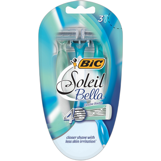 Bic Soleil Bella 4 Blade Disposable Razor for Women 3 Count