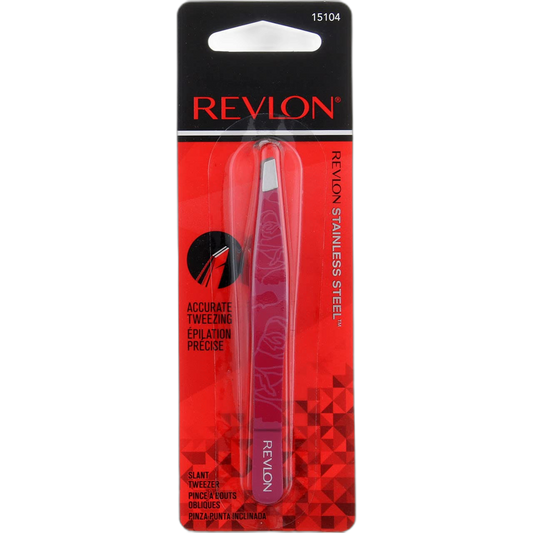 Revlon Eyebrow Hair Removal Tweezer, Designer Collection, High Precision Tweezers for Men, Women & Kids, Stainless Steel (Style/Color May Vary) (Pack of 1)