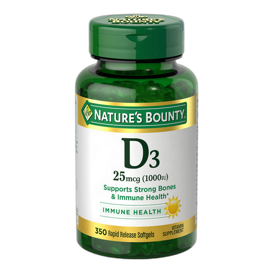Nature's Bounty Vitamin D3 1000 IU Softgels, Immune Support, Promotes Healthy Bones, 350 Ct