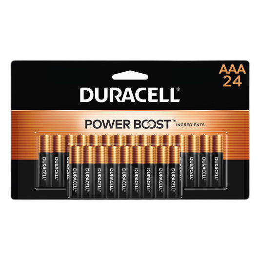 Duracell Coppertop AAA Batteries with Power Boost Ingredients, 24 Count Pack Triple A Battery with Long-Lasting Power, Alkaline AAA Battery for Household and Office Devices