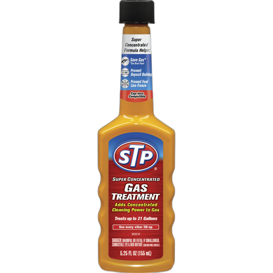 STP Super Concentrated Gas Treatment, Fuel System Cleaner Adds Cleaning Power to Gas, 5.25 Oz, STP