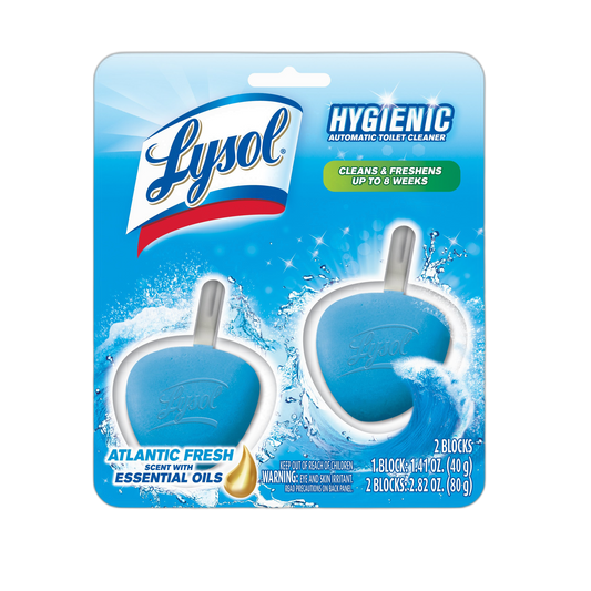 Lysol Toilet Bowl Cleaner, Automatic in-The-Bowl Disc, Spring Waterfall, 2-Count (Pack of 2)