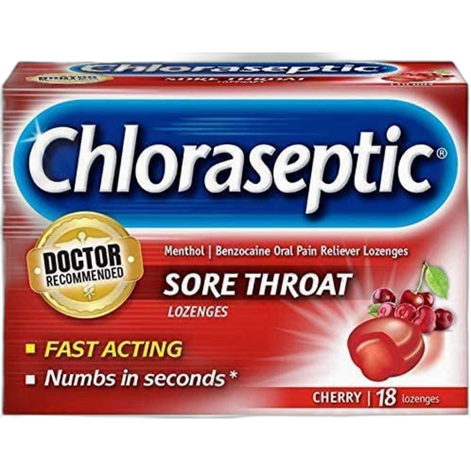 Chloraseptic Sore Throat Lozenges, Cherry Flavor, 18 Count