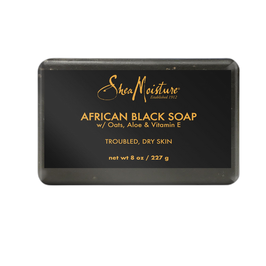 SheaMoisture Bar Soap African Black Soap for Troubled Skin Cleanser with Shea Butter 8 oz