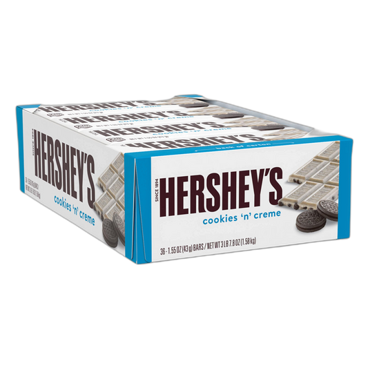 HERSHEY'S Cookies 'n' Creme Candy Bars, 1.55 oz (36 Count)