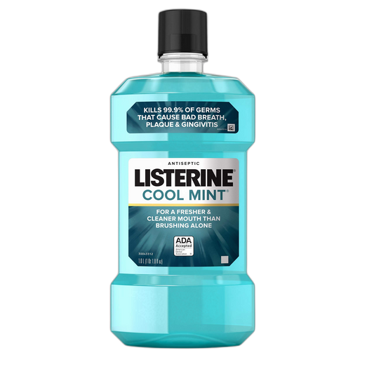 Listerine Cool Mint Antiseptic Mouthwash to Kill 99% of Germs That Cause Bad Breath - Plaque and Gingivitis - Cool Mint Flavor - 1 L