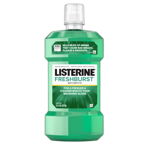 Listerine Freshburst Antiseptic Mouthwash for Bad Breath, Kills 99% of Germs That Cause Bad Breath & Fight Plaque & Gingivitis, ADA Accepted Mouthwash, Spearmint, 1 L