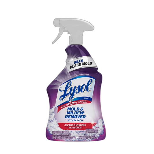 Lysol Mold & Mildew Remover spray with Bleach, Disinfects, Cleans and Removes Stains, for Bathrooms, Showers & Kitchens, 32oz (Pack of 1)