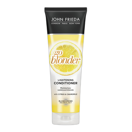John Frieda Go Blonder Lightening Conditioner, Gradually Lightens Blonde Color, For Natural or Color-Treated Hair, Formulated with Citrus and Chamomile, Paraben Free, 8.3 Oz, Pack of 2