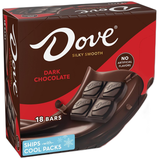 DOVE Dark Chocolate Candy Bars, Full Size Candy Bars, Suitable for Snacking, Parties, and Gift Baskets, 1.44 oz (Pack of 18)