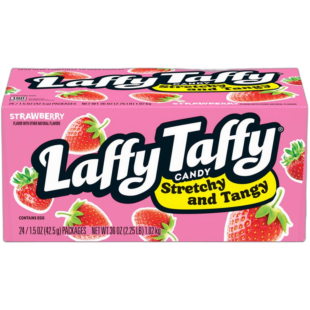 Laffy Taffy Stretchy & Tangy Strawberry, 1.5 Ounce - 24 Count (Pack of 1) (12124993)