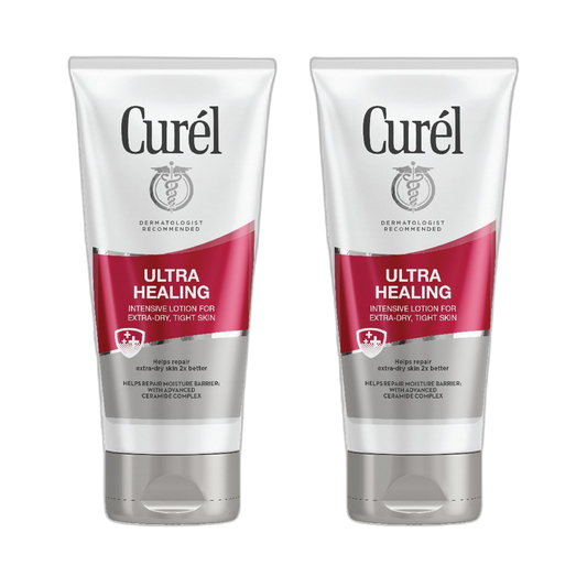 Curél Ultra Healing Body Lotion, Moisturizer for Extra Dry Skin, Body and Hand Lotion with Advanced Ceramide Complex and Hydrating Agents, 6 Ounce (Pack of 2)