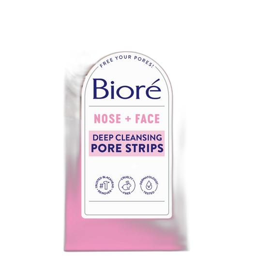 Bioré Nose+Face Blackhead Remover Strips, Deep Cleansing Strips for Nose, Chin, or Forehead, Instant Blackhead Removal and Pore Unclogging, Oil-free, Non-Comedogenic Use, 14 Count