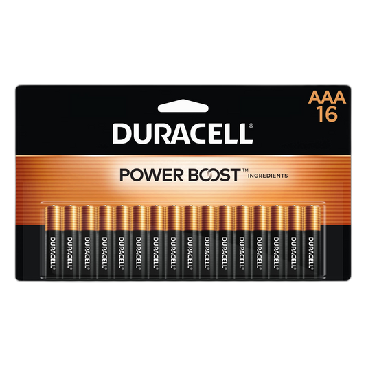 Duracell Coppertop AAA Batteries with Power Boost Ingredients, 16 Count Pack Triple A Battery with Long-lasting Power, Alkaline AAA Battery for Household and Office Devices