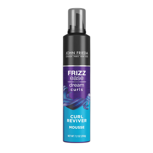 John Frieda Frizz Ease Curl Reviver Mousse, Enhances Curls, Soft Flexible Hold, Mousse for Curly or Frizzy Hair, 7.2 Ounces, Alcohol-Free