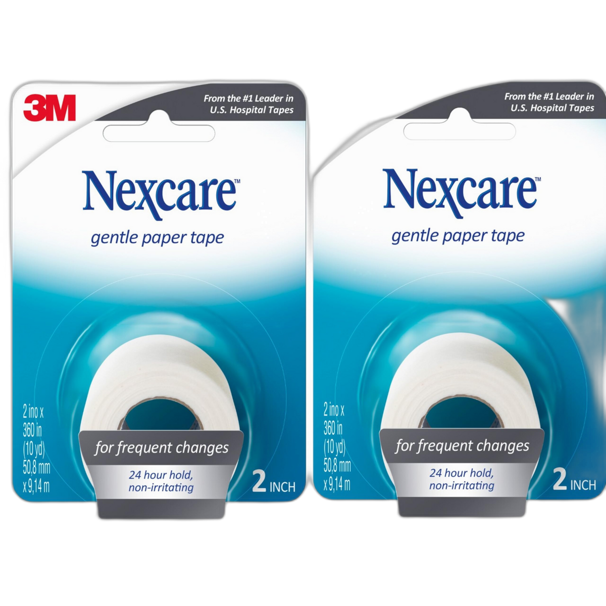 Nexcare Gentle Paper First Aid Tape, 2 Inch x 10 Yards (Pack of 2), Hypoallergenic Medical Tape for Sensitive Skin, Latex-Free