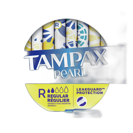 Tampax Pearl Tampons with Plastic Applicator, Regular Absorbency, Unscented, 36 Count