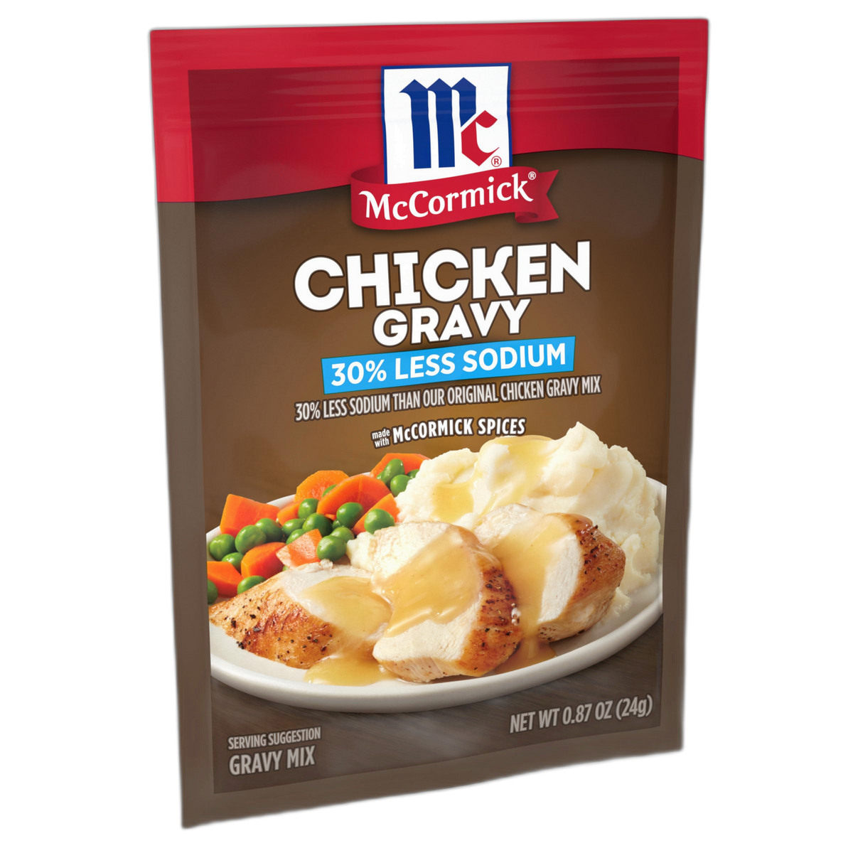 McCormick 30% Less Sodium Chicken Gravy Mix, 0.87 oz (Pack of 12)