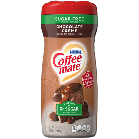 Coffee-mate Sugar Free Creamy Chocolate Powdered Coffee Creamer, 10.2 Ounce