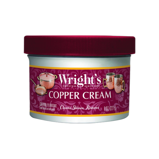 Wright's Copper, Brass Cream Cleaner - 8 Ounce - Gently Cleans and Removes Tarnish Without Scratching