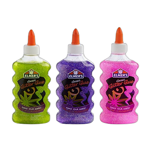 Elmer's Liquid Glitter Glue, Great For Making Slime, Washable, Assorted Colors, 6 Ounces Each, 3 Count