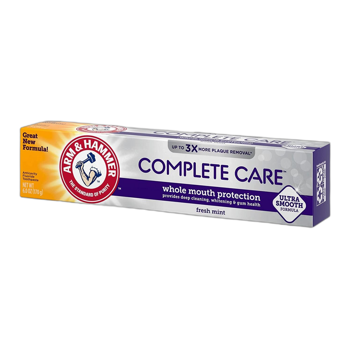 ARM & HAMMER Complete Care Fluoride Anticavity Toothpaste, Fresh Mint 6 oz (Pack of 3)