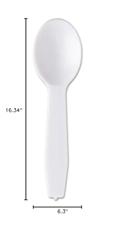 AmerCareRoyal Unwrapped Disposable Polystyrene Plastic Taster Spoons for Samples, Restaurants and Catering, 3", White, Pack of 3000