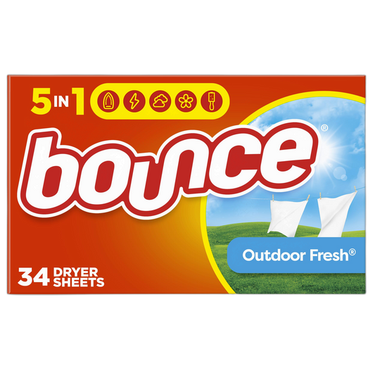 Bounce Fabric Softener Dryer Sheets, Outdoor Fresh Scent, 34 Count