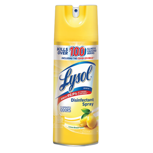 Lysol Disinfectant Spray, Sanitizing and Antibacterial Spray, For Disinfecting and Deodorizing, Lemon Breeze, 12.5oz