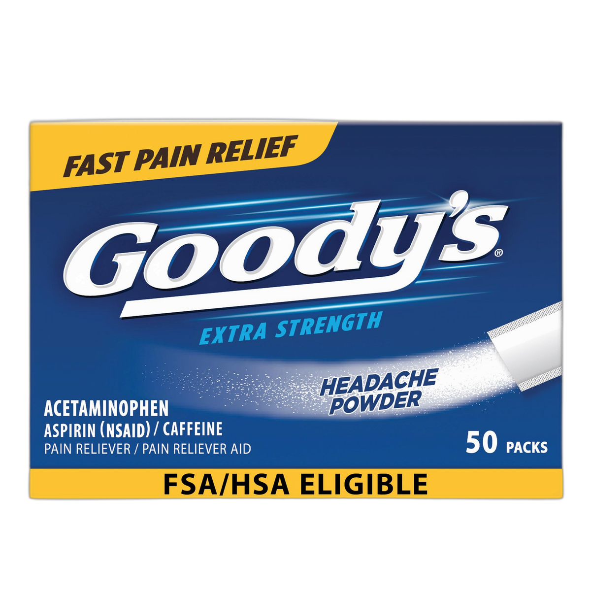 Goody's Pain Relief Powders, Extra Strength Headache Powder, 50 ct (Pack of 1)