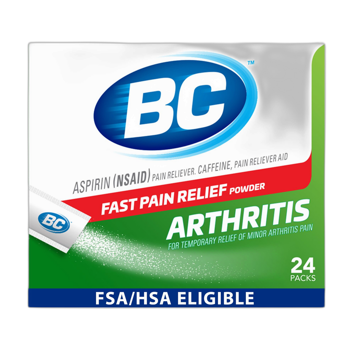BC Pain Relief Powder, Arthritis Pain, 24 ct (Pack of 1)